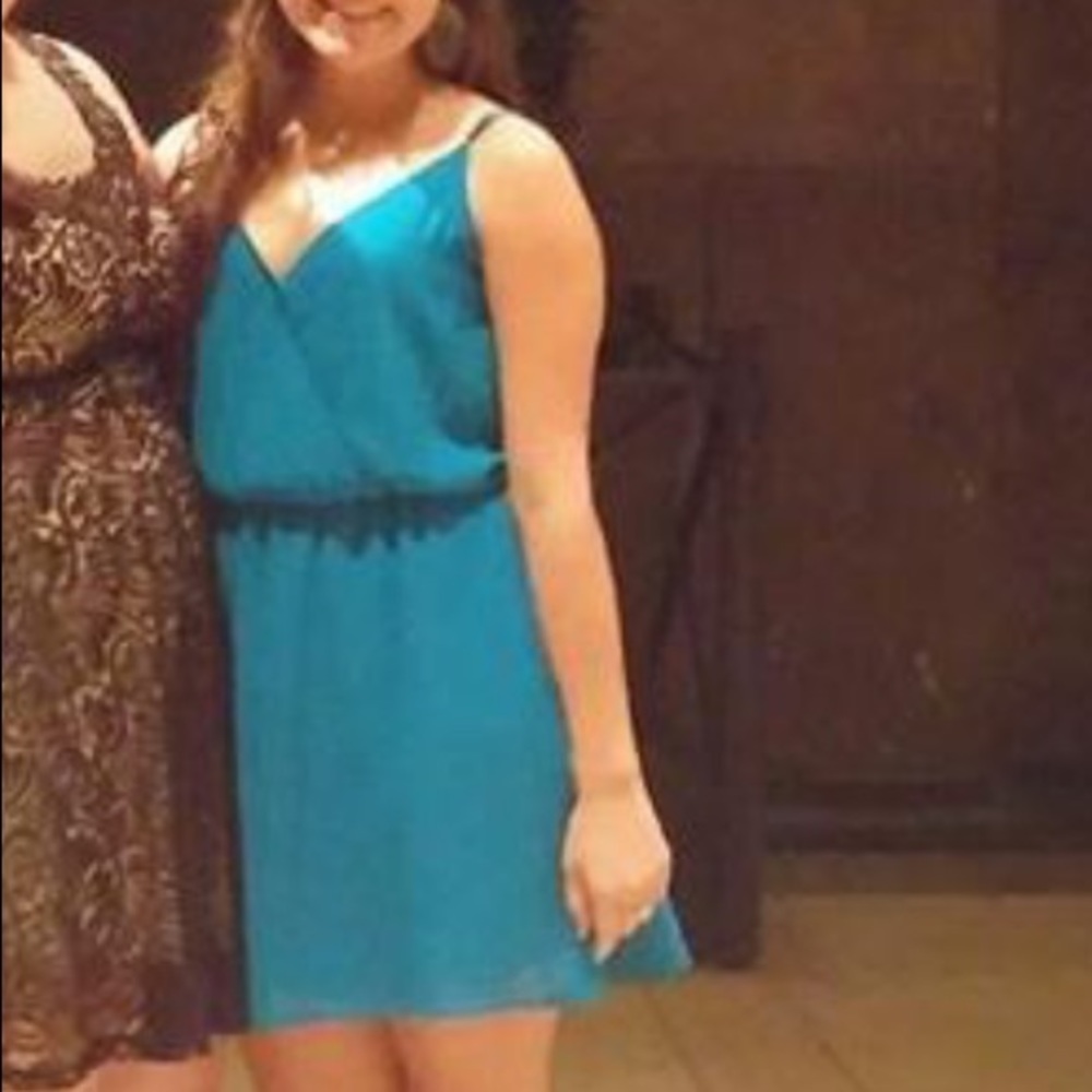 Turquoise flair dress